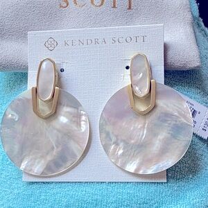 Kendra Scott Gold and Mother of Pearl Diane Earrings